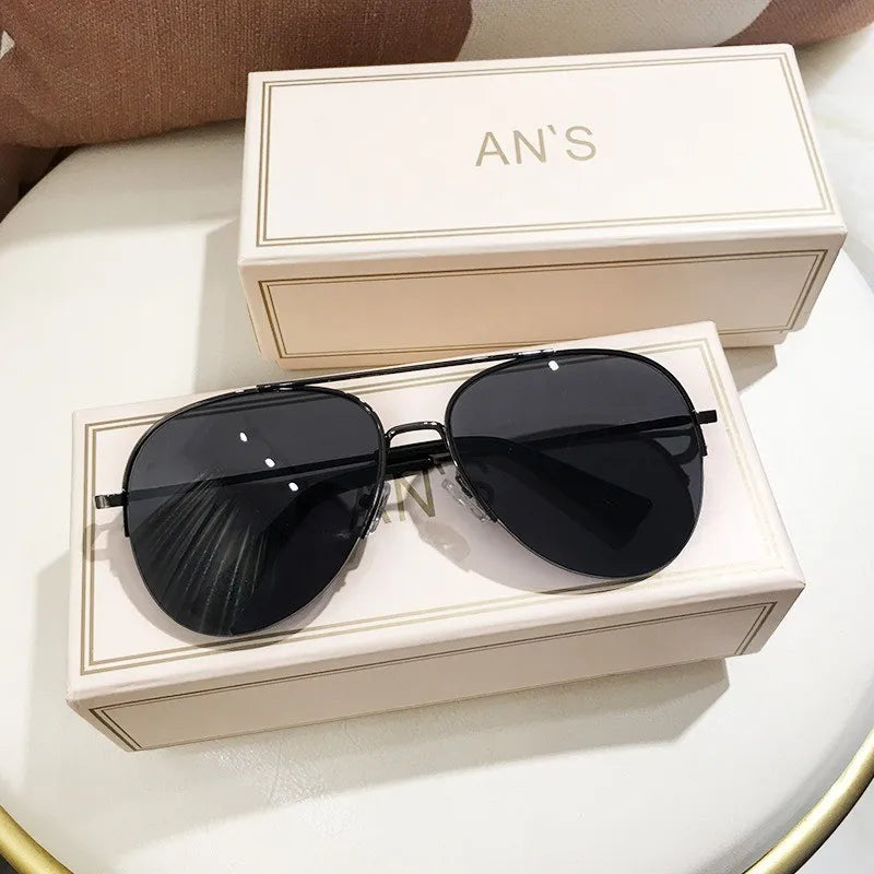 Óculos de Sol Unisex Aviador Clássico – Armação de Metal, Anti-UV