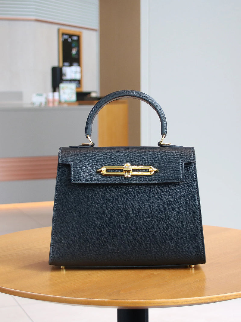 Bolsa Feminina de Mão Luxo Pequena – Estilo Executivo com Estampa Palm