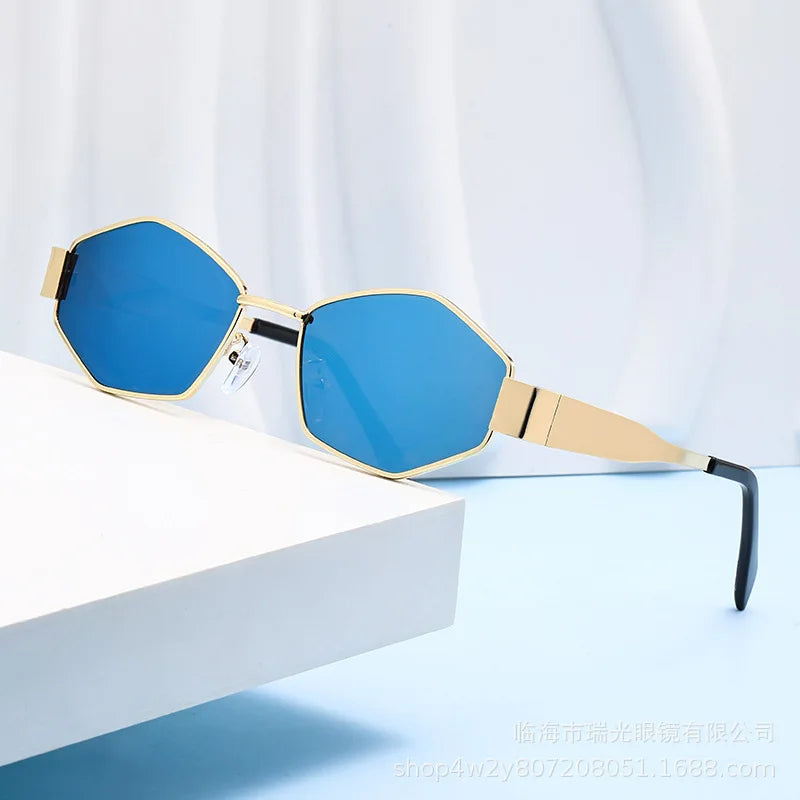 Óculos de Sol Hexágono Fashion Unissex – Luxo e Design Único 2025
