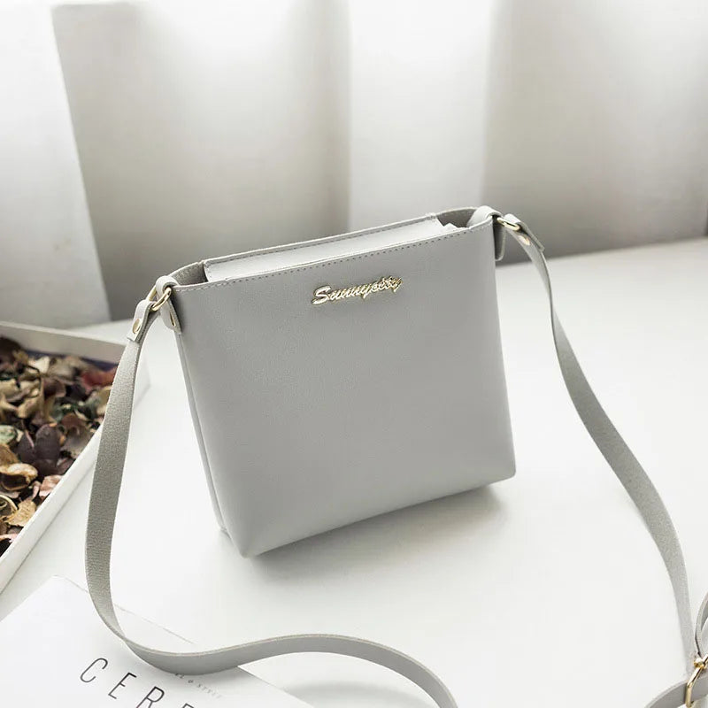 Mini Bolsa Feminina de Ombro – Couro PU, Alça Transversal