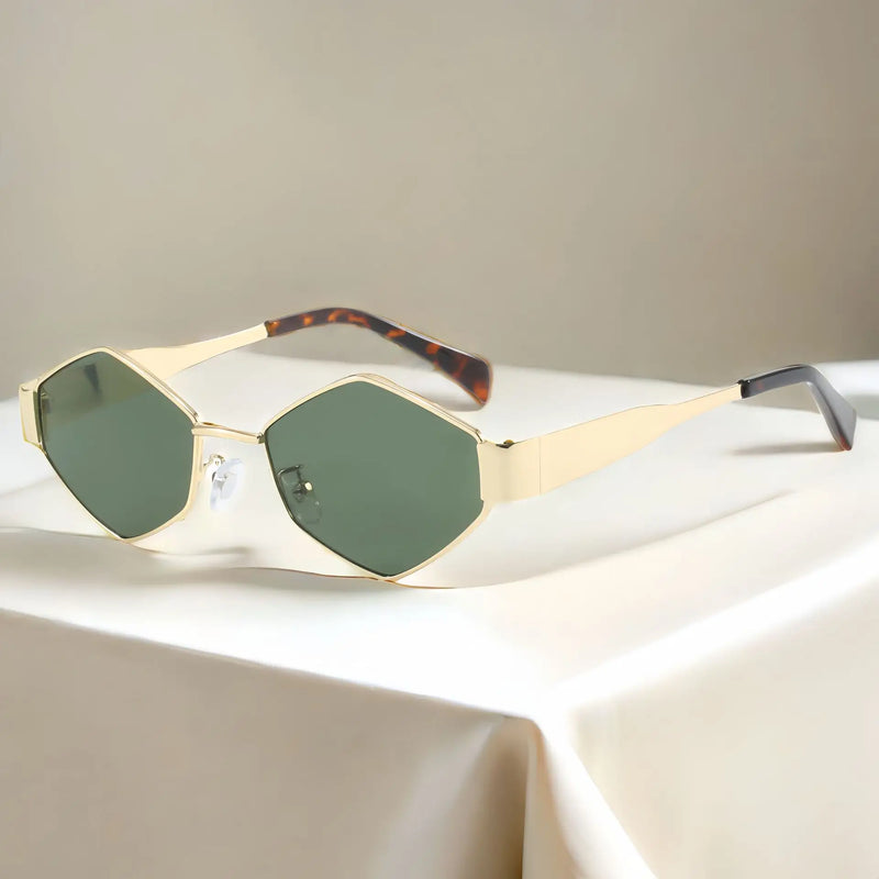 Óculos de Sol Hexágono Fashion Unissex – Luxo e Design Único 2025