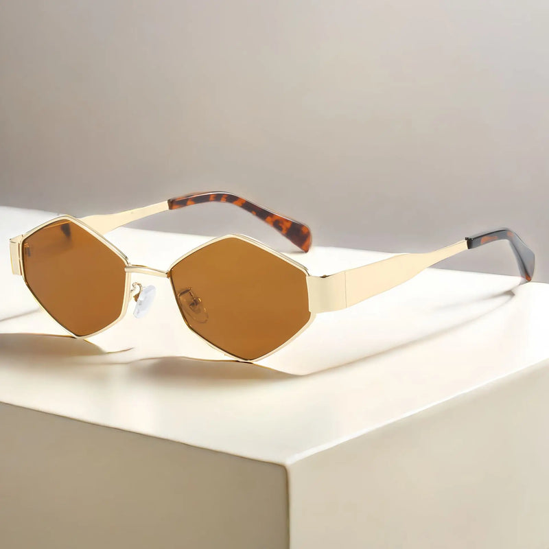 Óculos de Sol Hexágono Fashion Unissex – Luxo e Design Único 2025