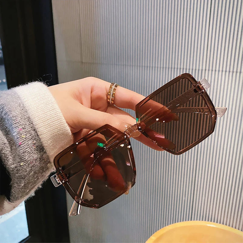 Óculos de Sol Big Frame Vintage Unissex – Estilo Retrô com Impacto Moderno