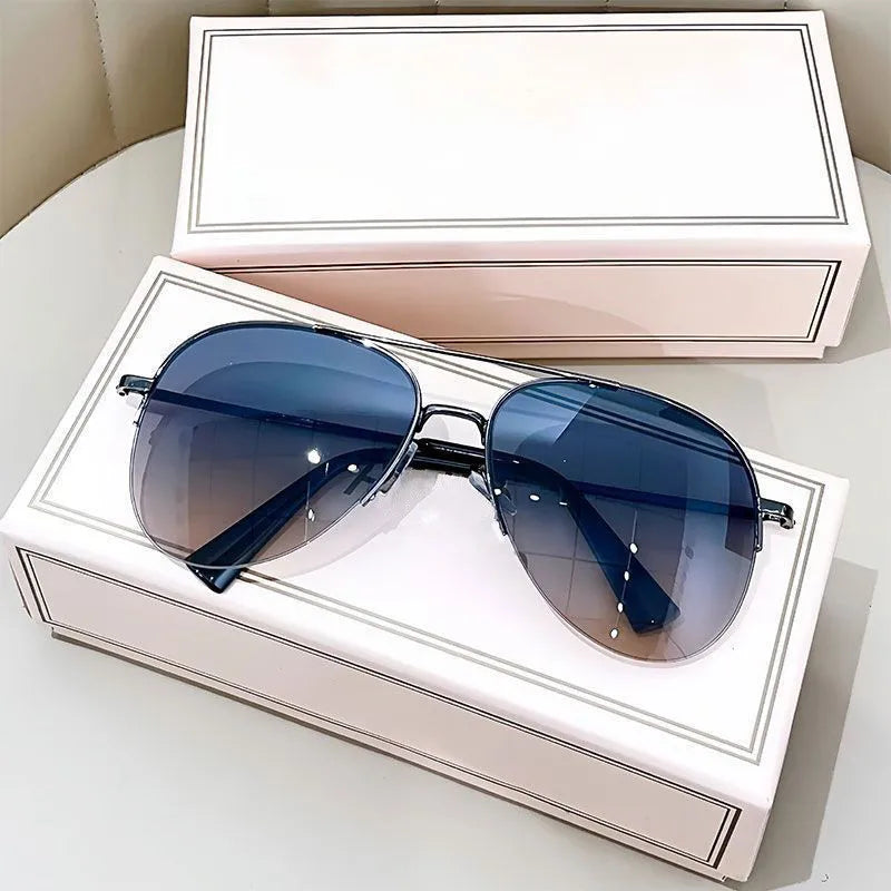 Óculos de Sol Unisex Aviador Clássico – Armação de Metal, Anti-UV
