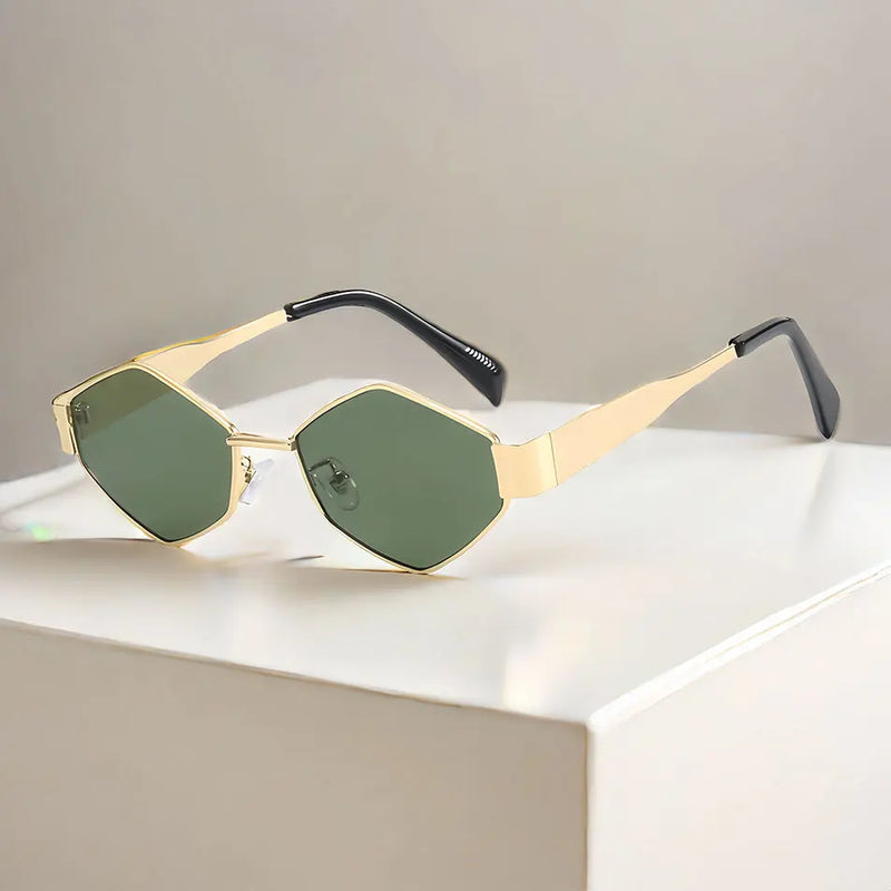 Óculos de Sol Hexágono Fashion Unissex – Luxo e Design Único 2025