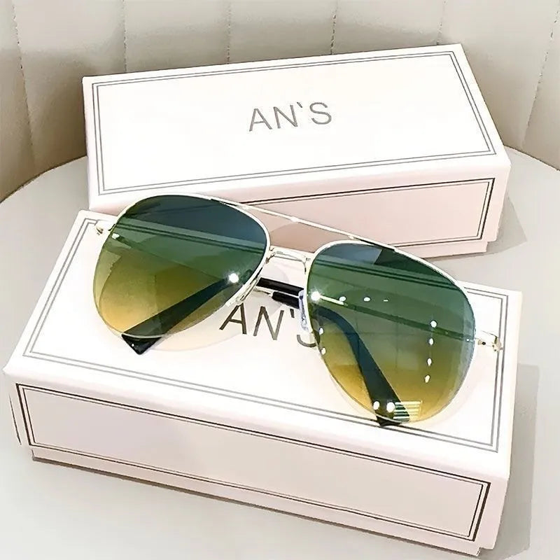 Óculos de Sol Unisex Aviador Clássico – Armação de Metal, Anti-UV
