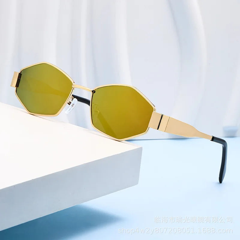 Óculos de Sol Hexágono Fashion Unissex – Luxo e Design Único 2025