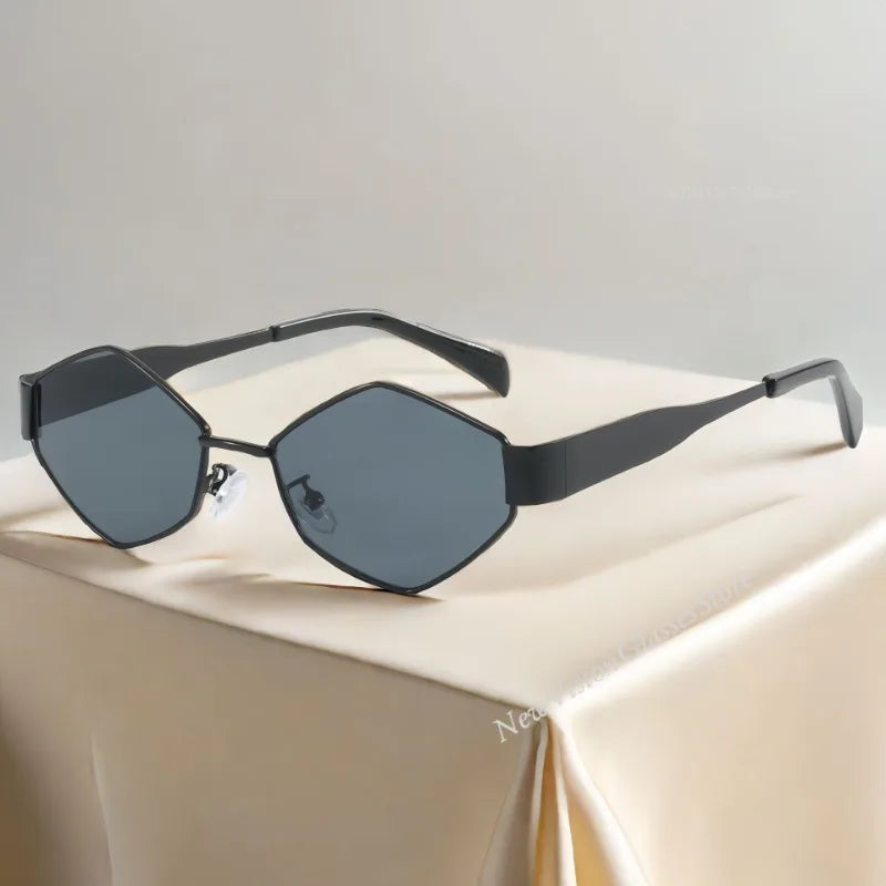 Óculos de Sol Hexágono Fashion Unissex – Luxo e Design Único 2025