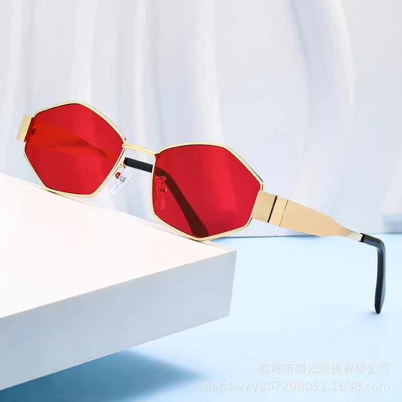 Óculos de Sol Hexágono Fashion Unissex – Luxo e Design Único 2025