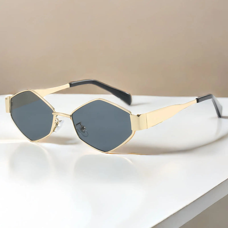 Óculos de Sol Hexágono Fashion Unissex – Luxo e Design Único 2025