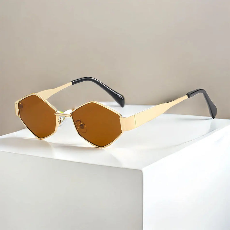 Óculos de Sol Hexágono Fashion Unissex – Luxo e Design Único 2025