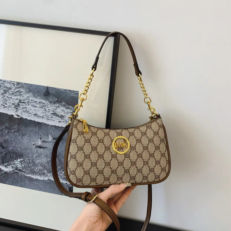 Bolsa Feminina de Ombro com Corrente – Estilo Retrô Luxo